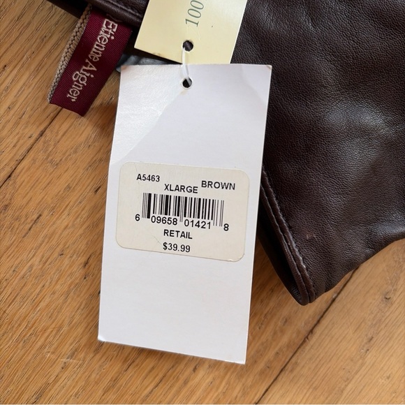 VTG  ETIENNE AIGNER Gloves Womens Leather Cashmere Lined Brown XL NWT nOS - Picture 6 of 7